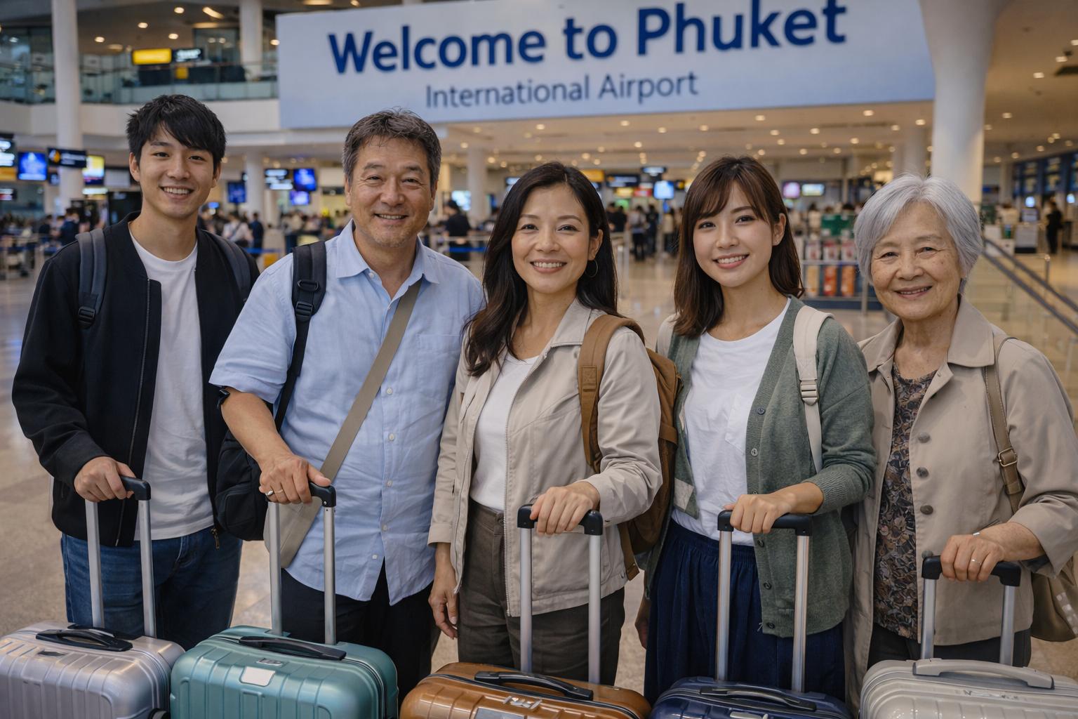 Family at Phuket Airport