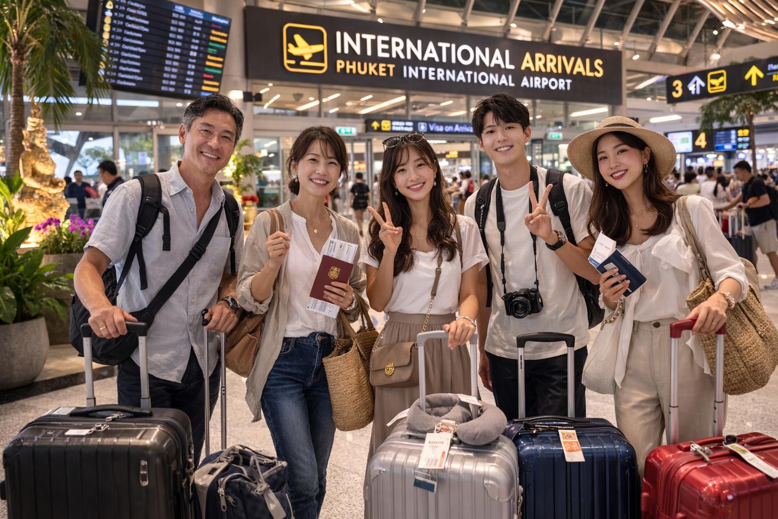 Korean tourists at Phuket Airport
