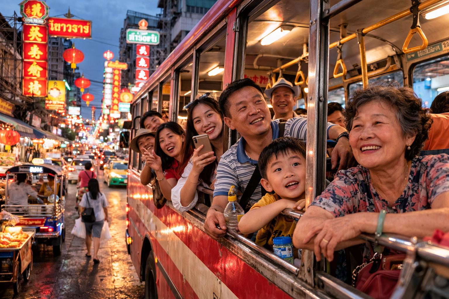 Tourists in Bangkok Chinatown